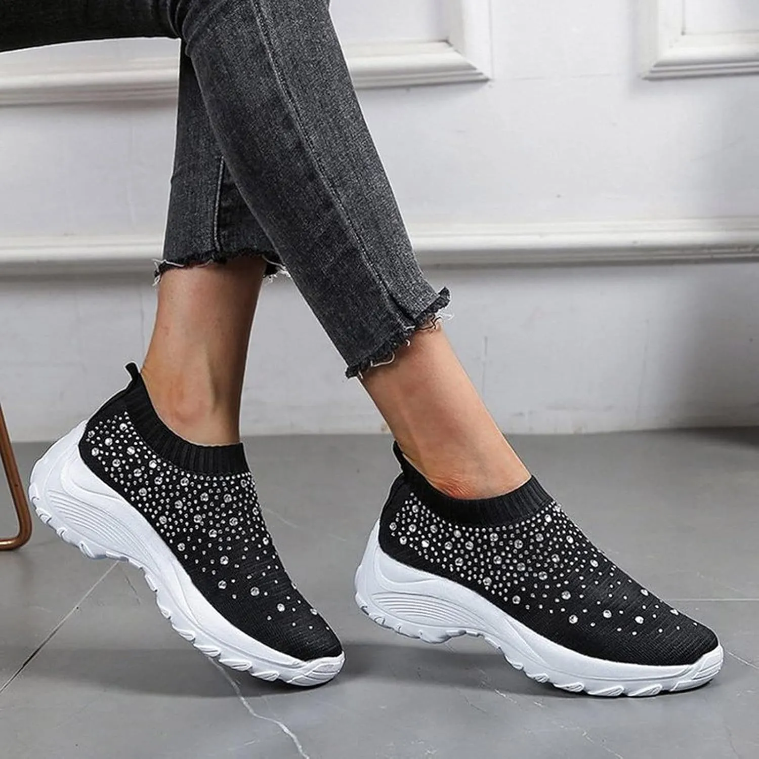 Womens Running Shoes Wide Width Trendy Sneakers for Women 2023 Black Womens Shoes Casual Fall Slip Ons Sneakers for Women Slip Ons Zapatos Plataforma De Mujer Elegantes para Fiestas Negros