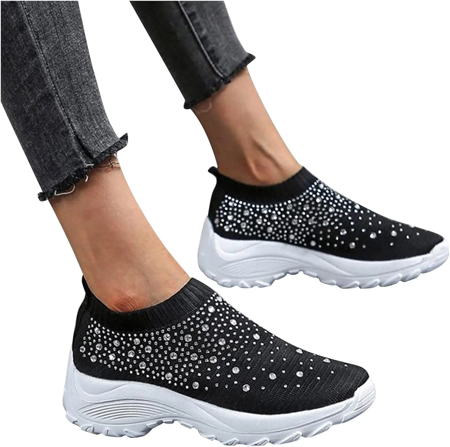 Womens Running Shoes Wide Width Trendy Sneakers for Women 2023 Black Womens Shoes Casual Fall Slip Ons Sneakers for Women Slip Ons Zapatos Plataforma De Mujer Elegantes para Fiestas Negros