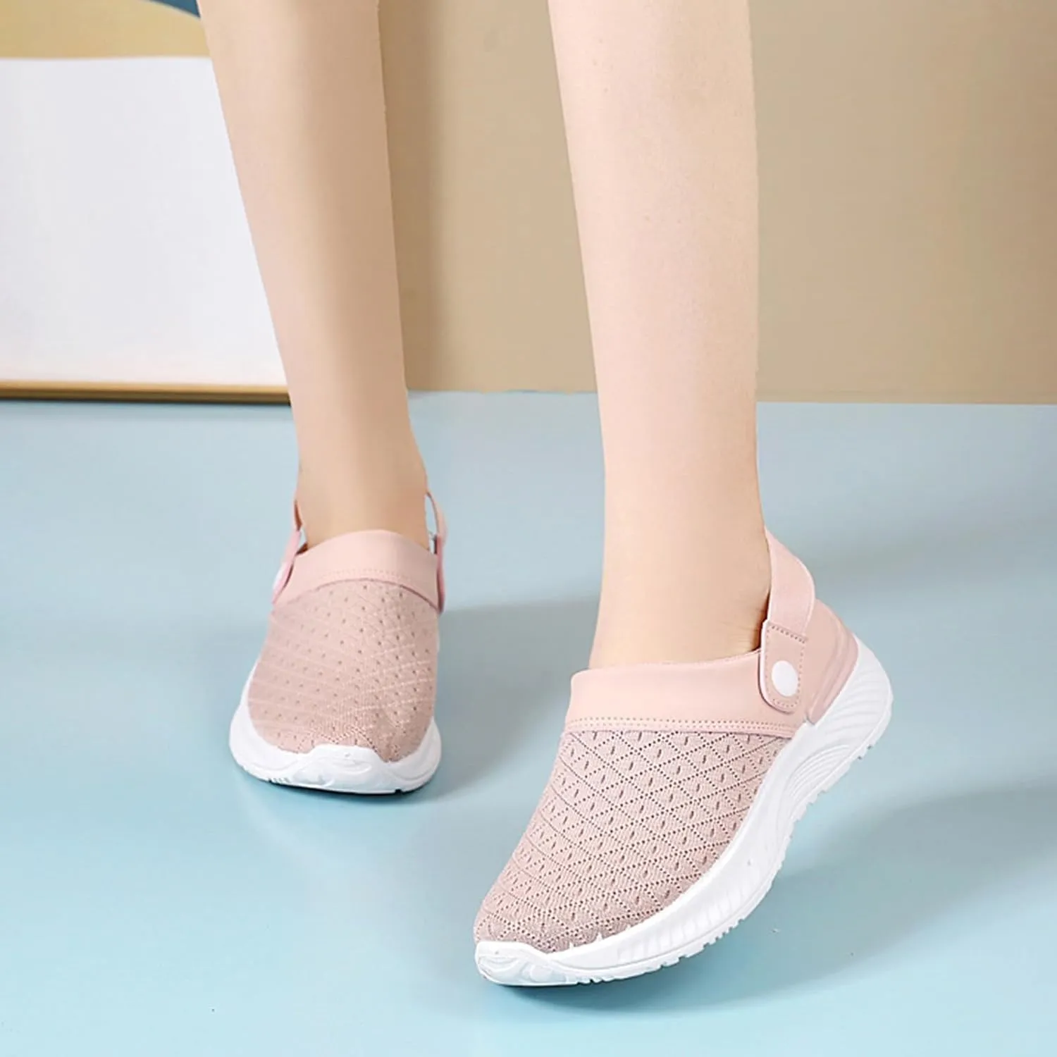 Women's Slip-on Mule Sneakers Lightweight Womens Tennis Shoes Wide Feet Casual Slip On Shoes Wedge Sneakers Brown Tennis Shoe Loafers Casual Slip On