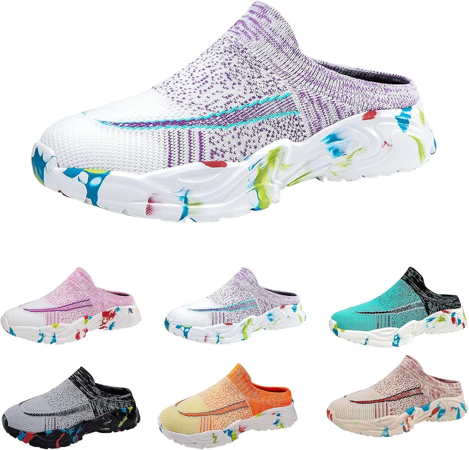 Women's Slip-On Orthopedic Arch Support Backless Mens Running Shoes Wide Men Casual Shoes Brown Sneakers Slip On Tennis Shoe Loafers Casual Slip On