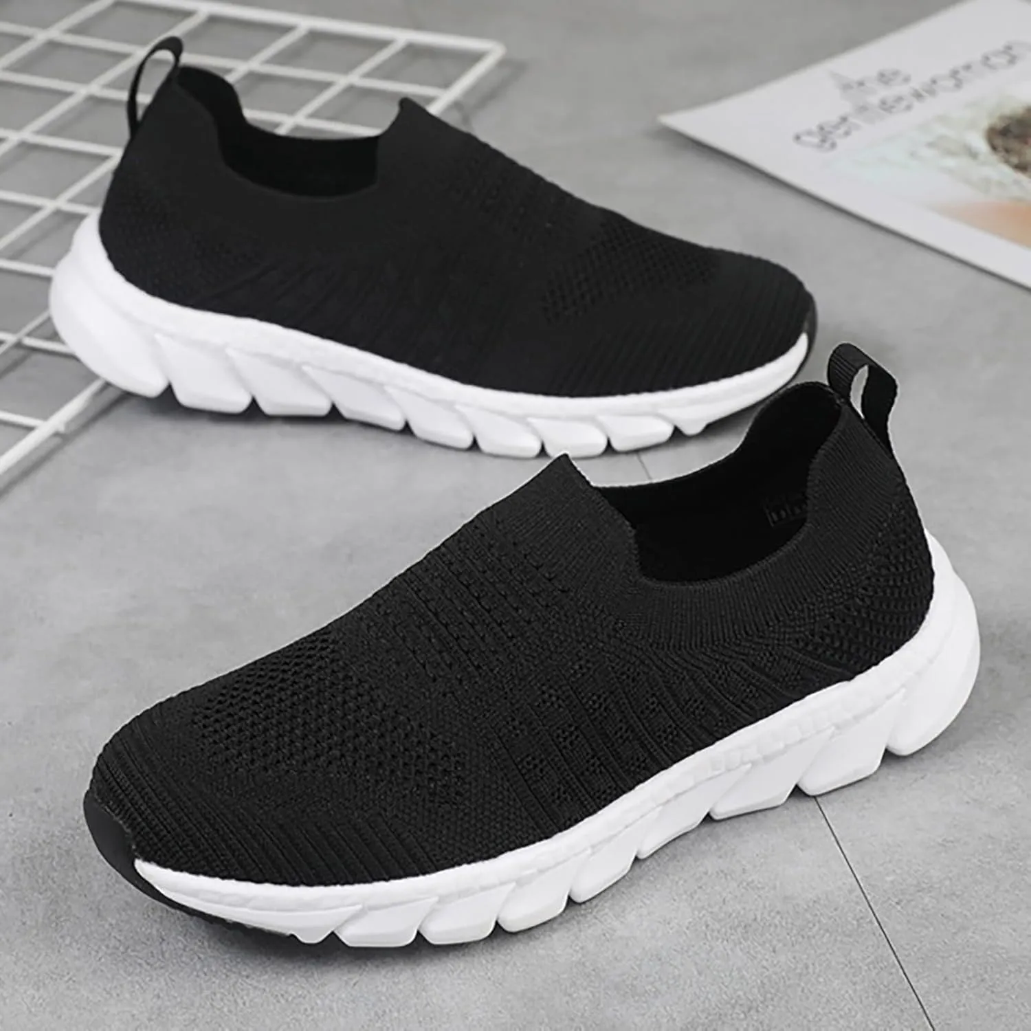 Womens Slip On Walking Shoes Lightweight Breathable Non Slip Mens Dress Shoes Lightweight Casual Work Shoes Dress Sneakers Brown Tennis Shoe Casual Loafers