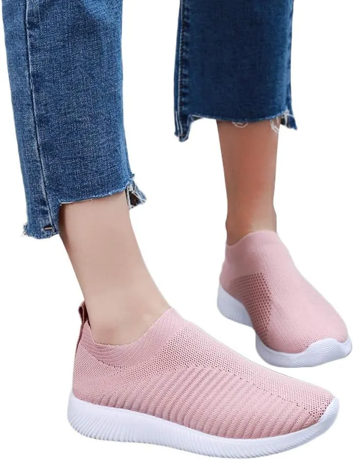 Womens Slip On Walking Shoes Non Slip Running Shoes Non Slip Work Shoes Women Comfort Men Shoes Casual Slip On Sneakers Red Tennis Shoe Loafers Casual Slip On