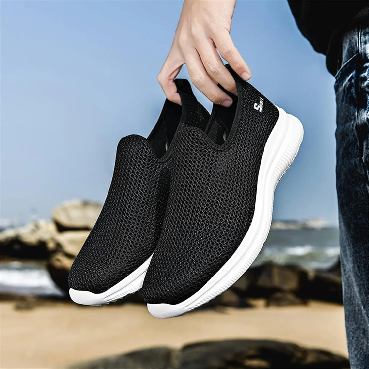 Women's Slip On Walking Shoes Running Comfortable Slip On Shoes Women Lightweight Casual Shoes Slip On Walking Sneakers Black Tennis Shoe Trainers Shoe
