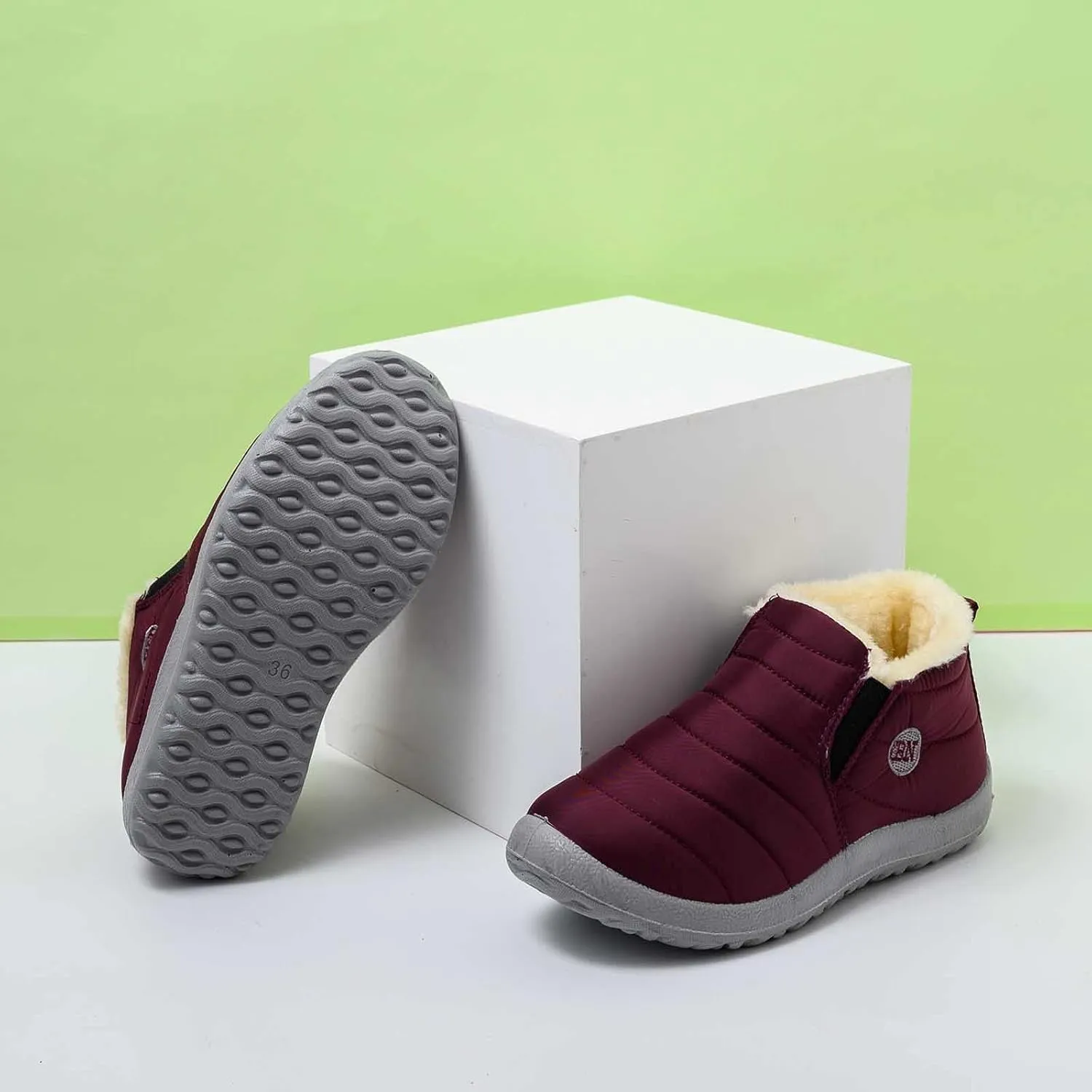 Womens Snow Boots Black Snow Boots for Ladies Indoor Outdoor Womens Winter Snow Boots Women Ankle Booties Womens Winter Boot Slip On Black Boots for Women Mens Snow Booties
