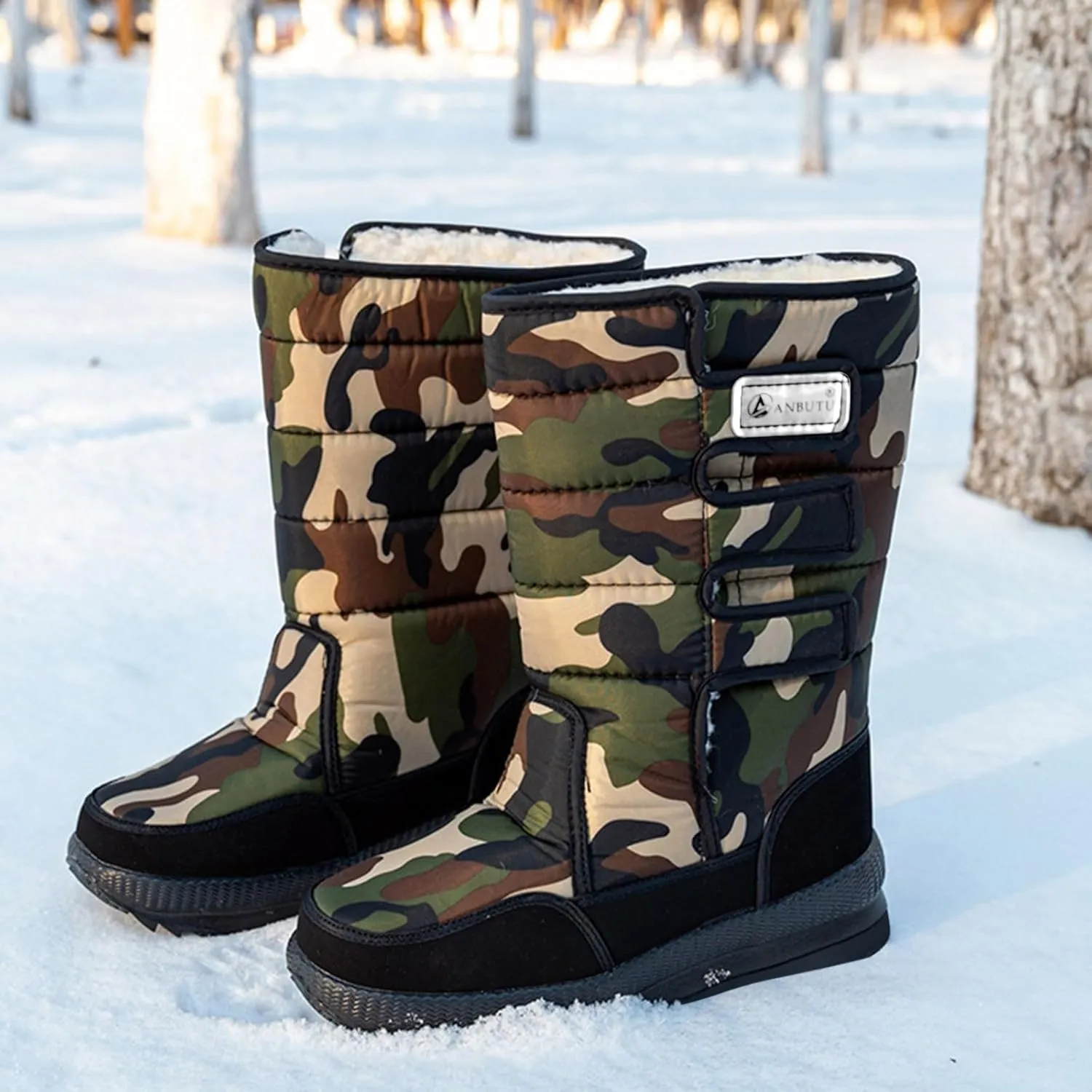 Womens Snow Boots Waterproof Adults Snow Boots Fall 2024 Women Winter Snow Boots Warm Fur Lined Short Slip On Boot Women Rain Boots Women Men Winter Booties