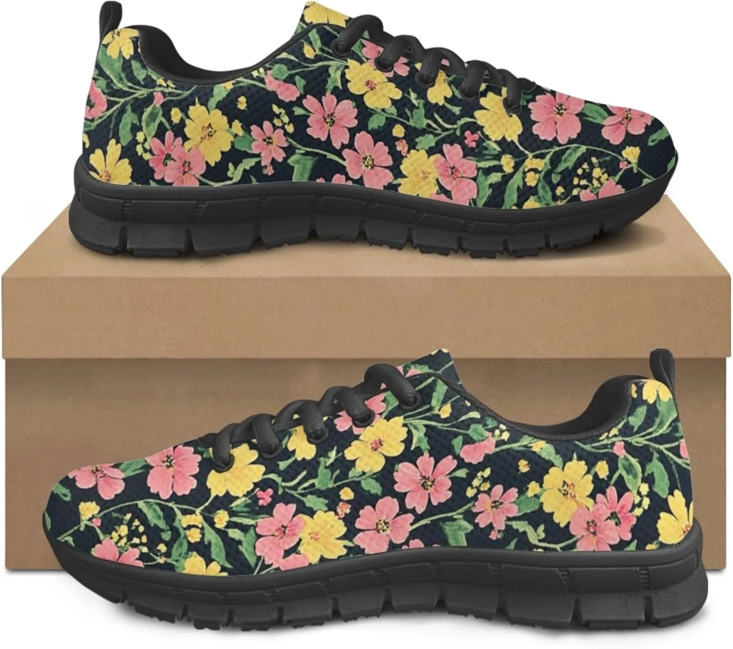 Women's Sports Trainer Running Shoes Causal Travel Sneaker Walking Low Heel Lace up Breathable Flexible Shoe