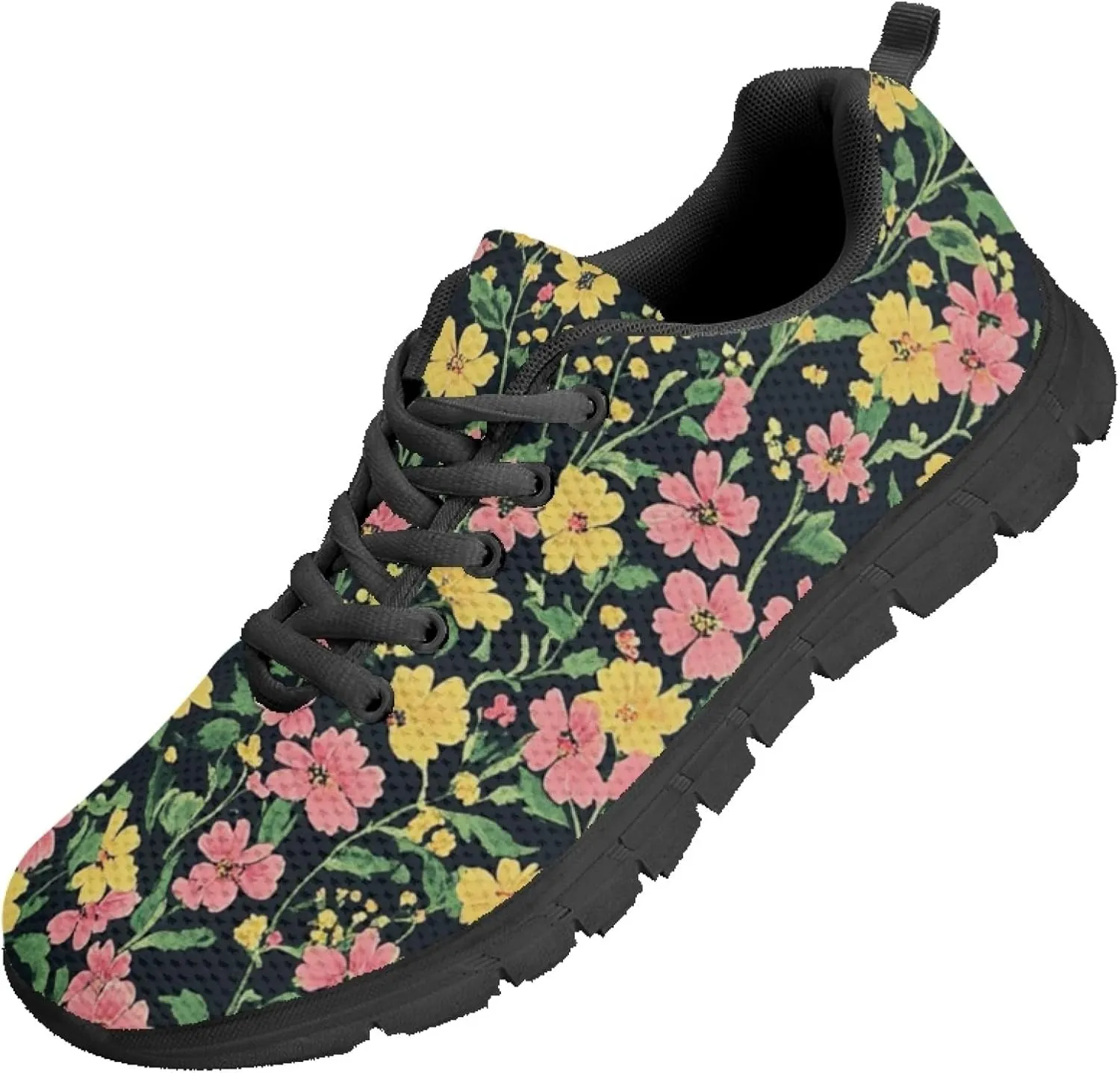 Women's Sports Trainer Running Shoes Causal Travel Sneaker Walking Low Heel Lace up Breathable Flexible Shoe