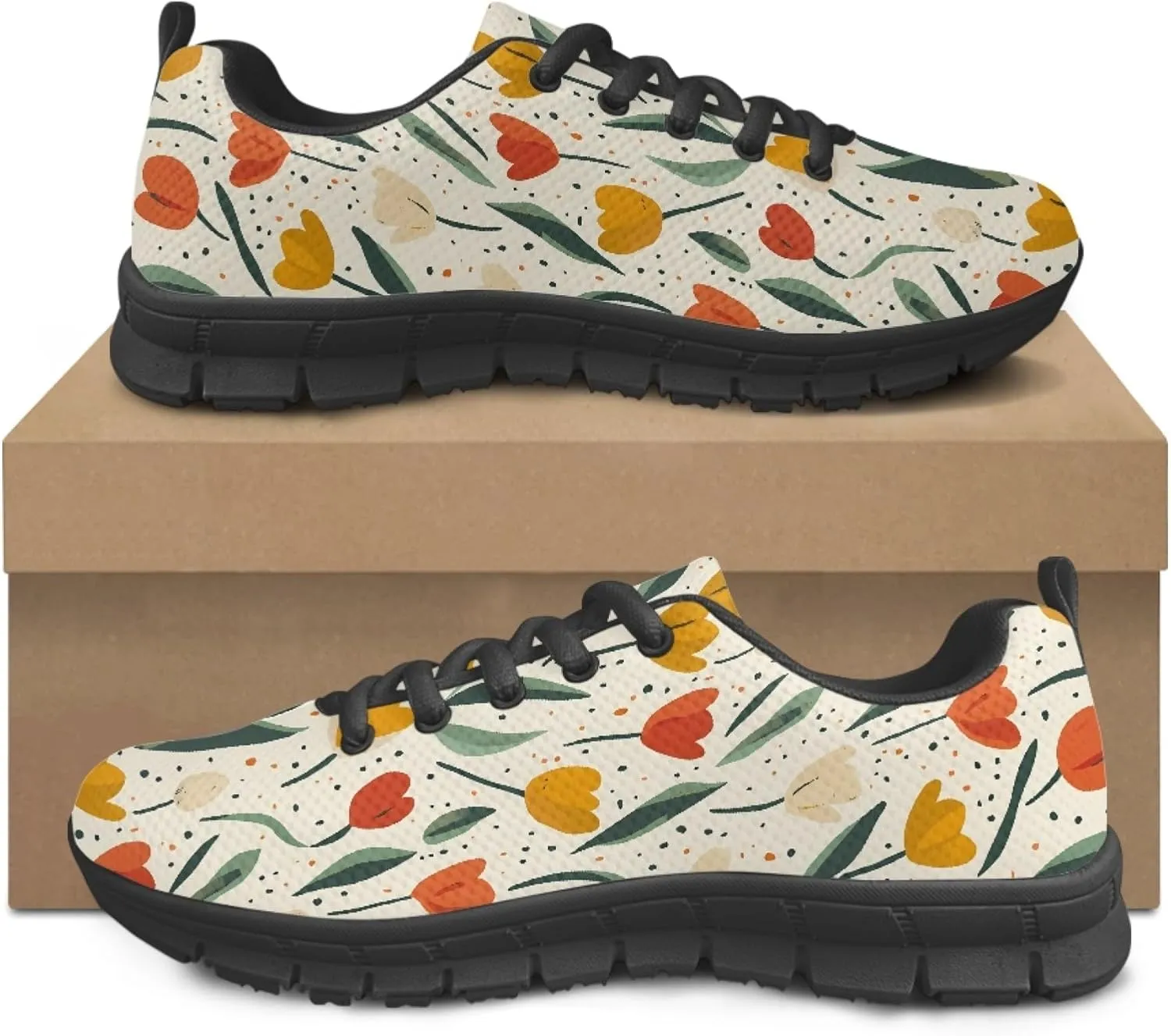 Womens Sports Trainer Running Shoes for Teens Causal Travel Sneaker Walking Low Heel Lace up Breathable Flexible