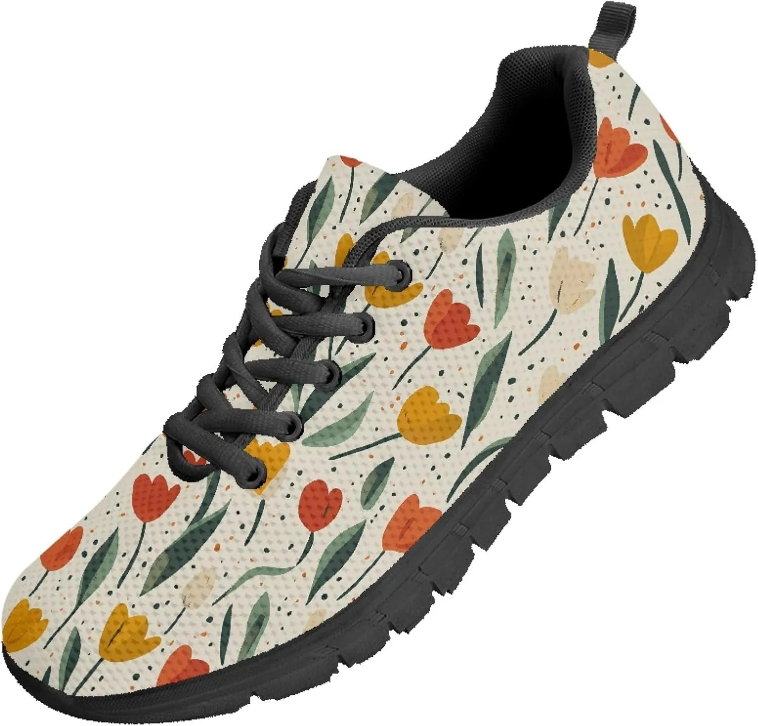 Womens Sports Trainer Running Shoes for Teens Causal Travel Sneaker Walking Low Heel Lace up Breathable Flexible