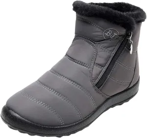 Women's Winter Boots with Zipper Adults Plush Lined Boots Womens Winter Snow Boots with Warm Fur Lining Bj Waterproof Boot Womens Cowboy Boots Men Winter Booties