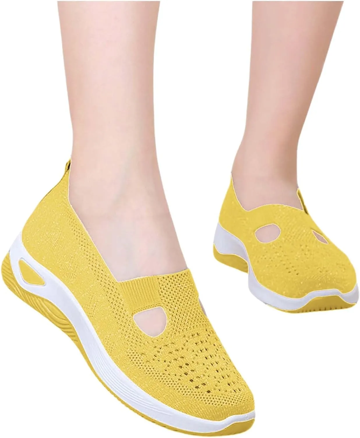 Women's Woven Orthopedic Breathable Soft Shoes Slip On Shoes Women Slip On Women's Casual Shoes Platform Sneakers Brown Tennis Shoe Loafers Casual Slip On
