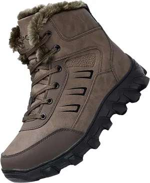 Work Boots for Men Composite Hiking Sneakers Warm Fur Lined Women Safety Shoes Winter Composite Safety Toe Waterproof Industrial Casual Hike Grounded Footwear