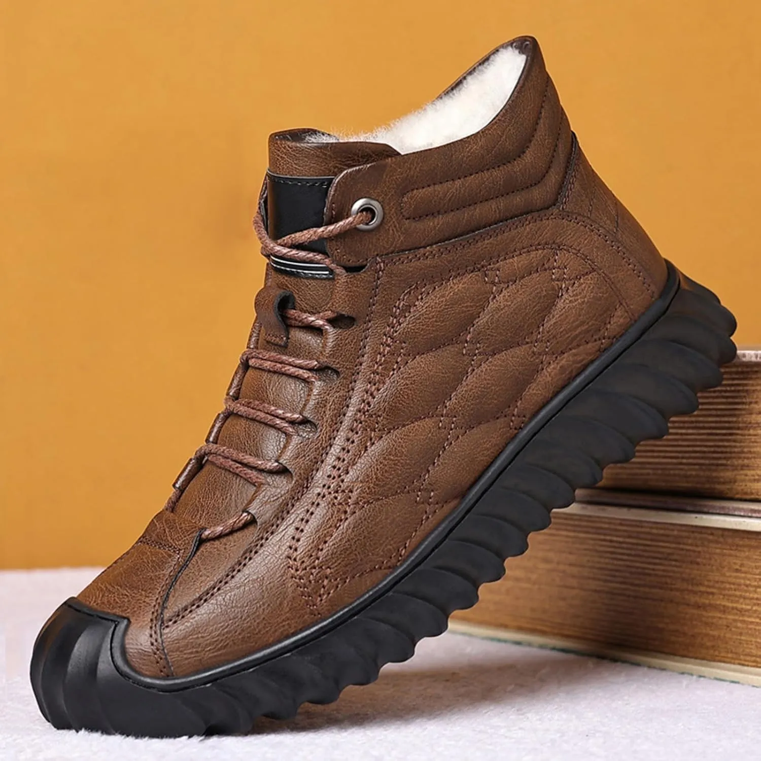 Work Boots for Men Composite Hiking Sneakers Zip Up Fur Lined Women's Safety Toe Shoes Insulated Waterproof Work Shoes Non-Slip Hike Grounded Footwear