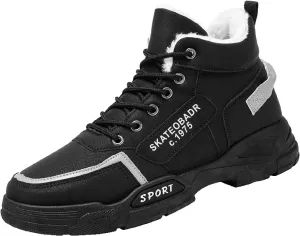 Work Boots for Men Composite Hiking Sneakers Zip Up Fur Lined Women's Safety Toe Shoes Insulated Waterproof Work Shoes Non-Slip Hike Grounded Footwear