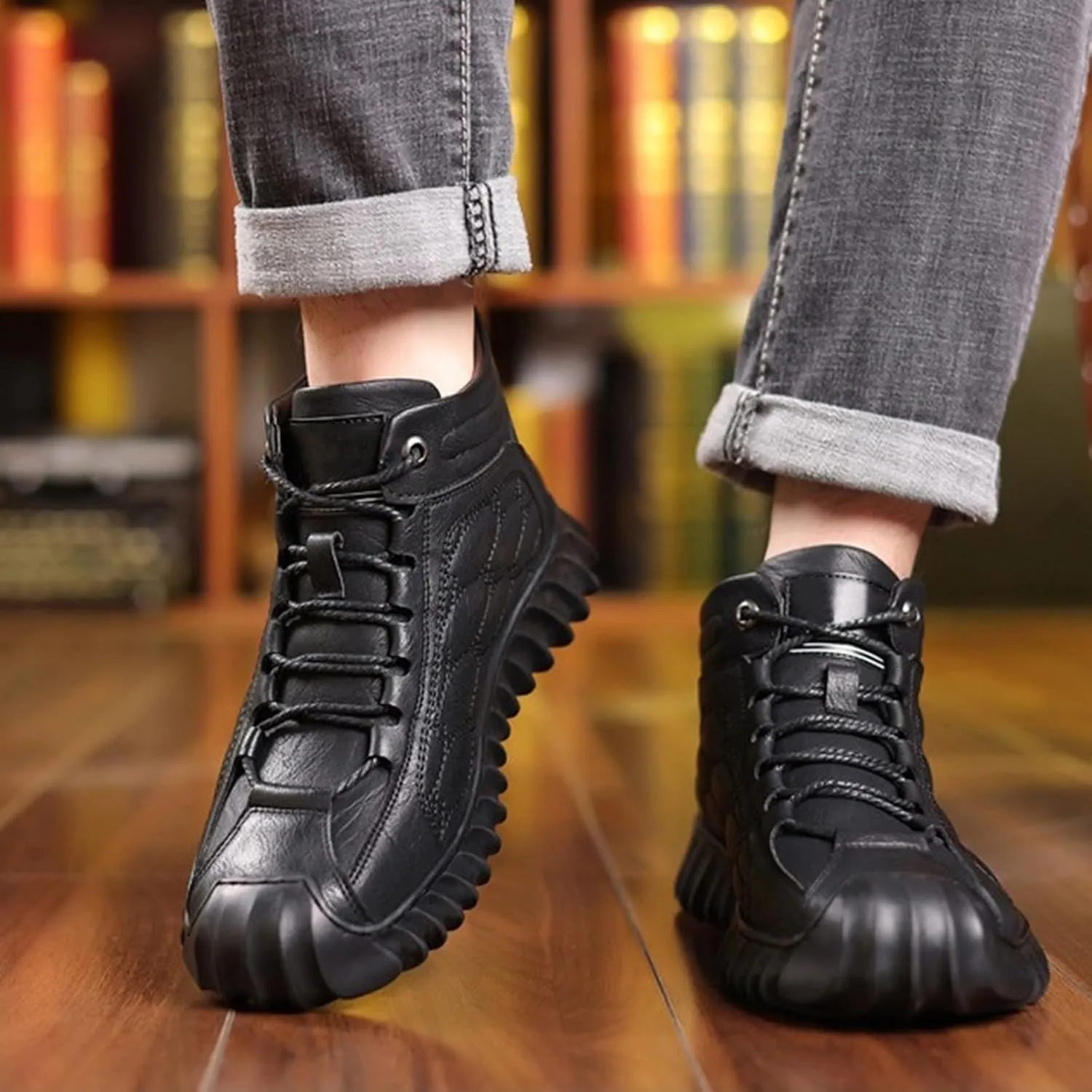 Work Boots for Men Composite Hiking Sneakers Zip Up Fur Lined Women's Safety Toe Shoes Insulated Waterproof Work Shoes Non-Slip Hike Grounded Footwear