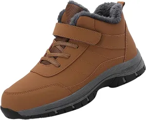 Work Boots for Men Composite Hiking Sneakers Zip Up Fur Lined Women's Safety Toe Shoes Insulated Waterproof Work Shoes Non-Slip Hike Grounded Footwear