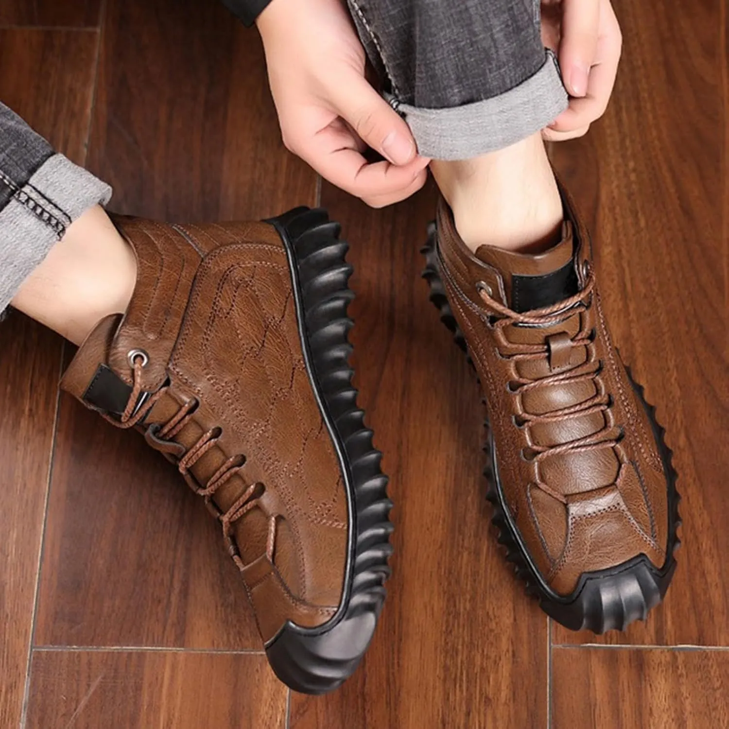 Work Boots for Men Composite Hiking Sneakers Zip Up Fur Lined Women's Safety Toe Shoes Insulated Waterproof Work Shoes Non-Slip Hike Grounded Footwear