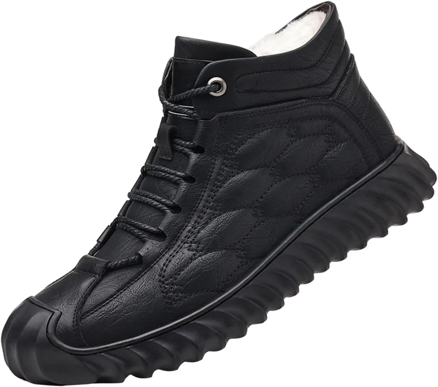 Work Boots for Men Composite Hiking Sneakers Zip Up Fur Lined Women's Safety Toe Shoes Insulated Waterproof Work Shoes Non-Slip Hike Grounded Footwear