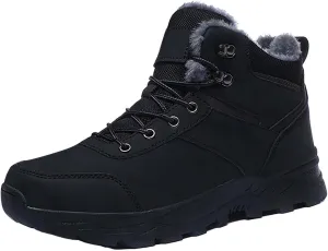Work Boots for Men Cowboy Style Hiking Sneakers Fur Lined Ankle Boot Women's Safety Shoes Waterproof Platform Shoes Slip Resistant Safety Hike Grounded Footwear