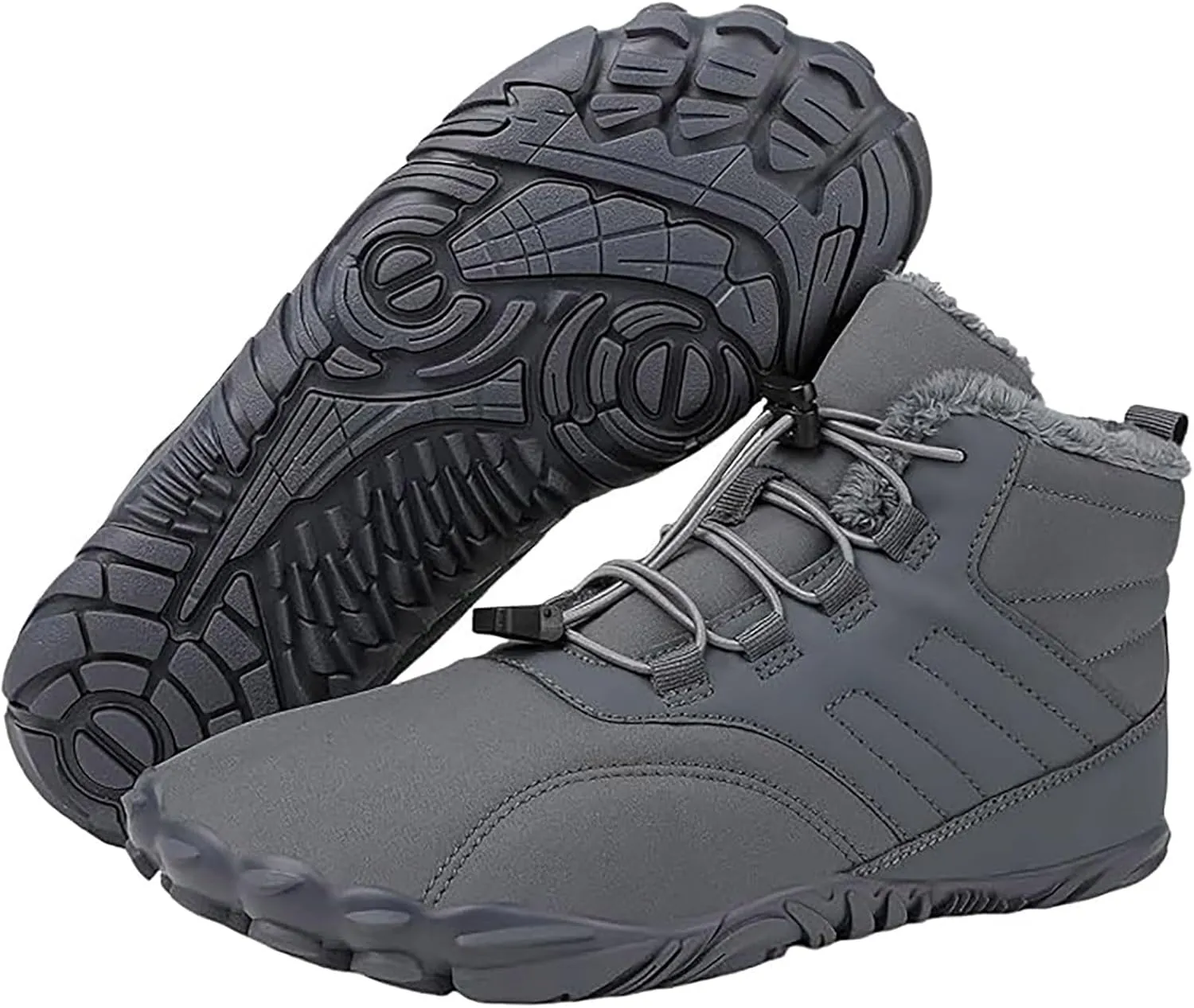 Work Boots for Men Soft Toe Hiking Sneakers Fur Lined Ankle Boot Women Workout Shoes Insulated Waterproof Outdoor Shoes Lightweight Anti Slip Hike Grounded Footwear