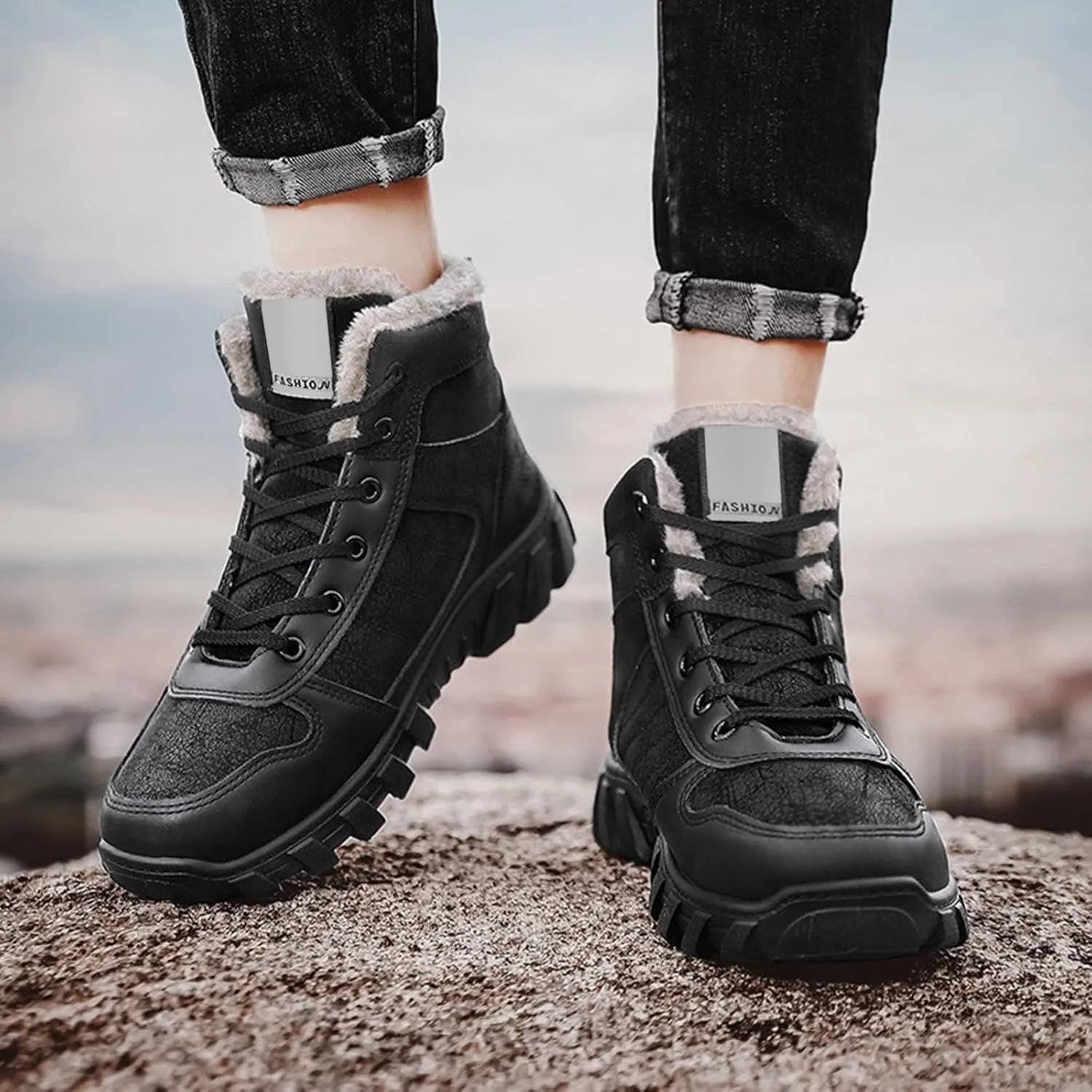 Work Boots for Men Steel Toe Hiking Sneakers Boot with Comfort Women Working Shoes Food Service Waterproof Platform Shoes Work Hike Grounded Footwear